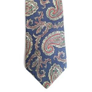 Vintage Don Loper of California Necktie Navy Paisley All Silk‎ Designer Retro